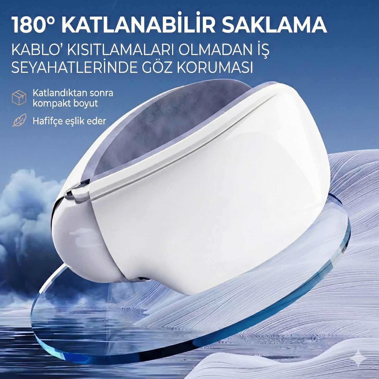 Isı ve Titreşimli Migren Rahatlatıcı Göz Maskesi